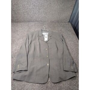 Garfield & Marks Petite Belt Back Jacket Blazer Black White Pattern 24 37-2512SG